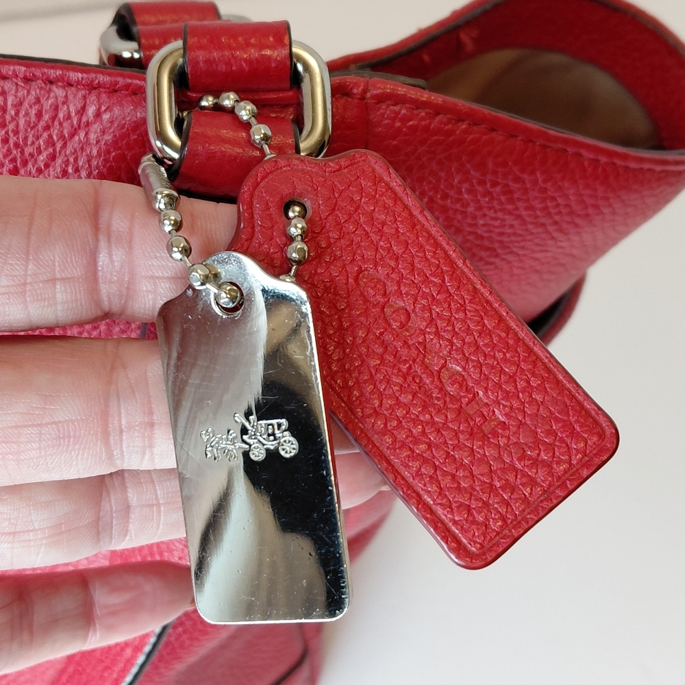 Coach Park Leather Carrie Tote Red - Picture 7 of 12